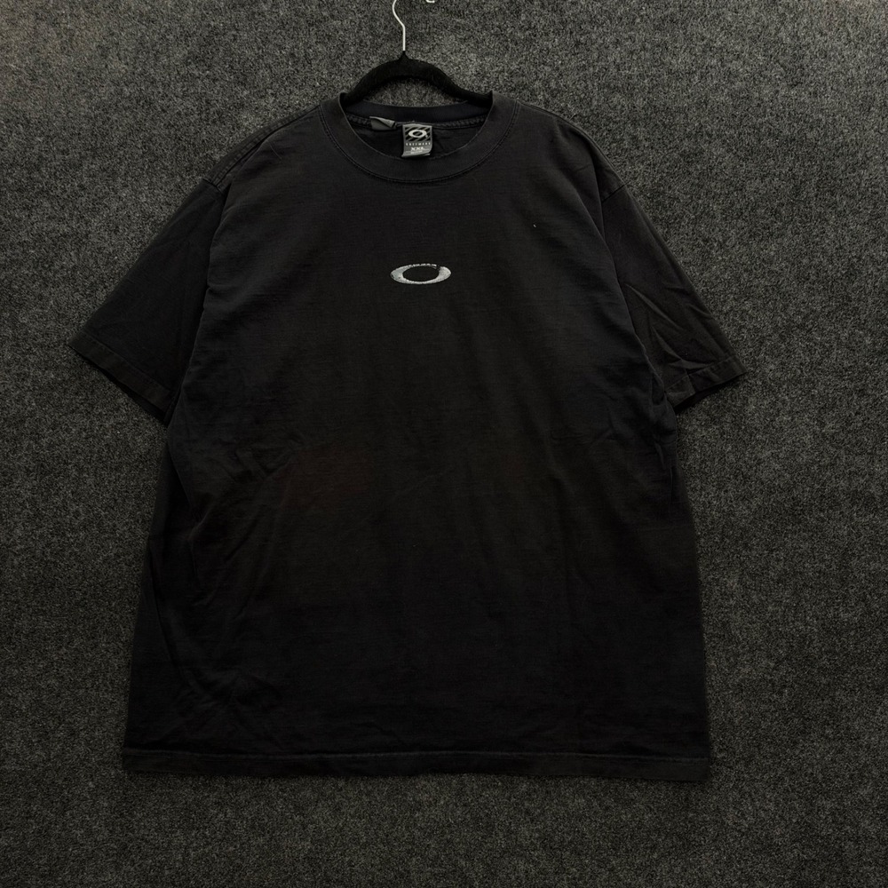 Vintage 90s Oakley Software Logo T-Shirt Mens XXL Black Short Sleeve Tee